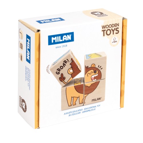 Milan Wooden Educational Wild Safari Cube Puzzle Milan Wooden Educational Wild Safari Cube Puzzle