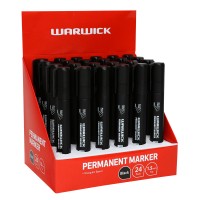 Warwick Permanent Marker Bullet Tip Black Display 24