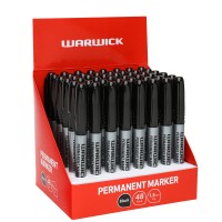 Warwick Permanent Marker Fine Tip Black Display 48