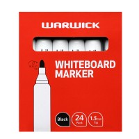 Warwick Whiteboard Marker Bullet Tip Black Pack 24
