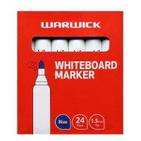 Warwick Whiteboard Marker Bullet Tip Blue Pack 24