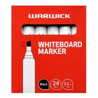 Warwick Whiteboard Marker Chisel Tip Black Pack 24