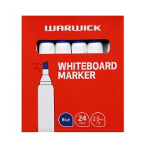 Warwick Whiteboard Marker Chisel Tip Blue Pack 24