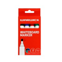 Warwick Whiteboard Marker Chisel Tip Assorted Pack 4