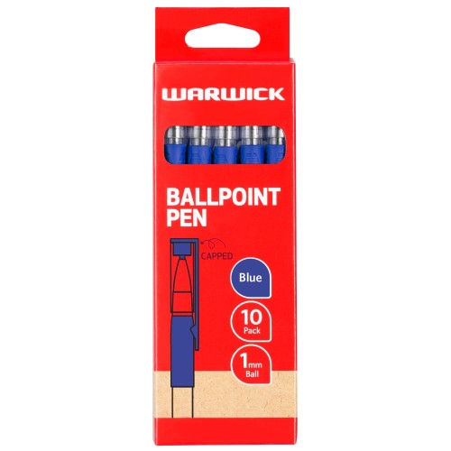 Warwick Pen Ballpoint Blue Capped Medium Box 10 Warwick Pen Ballpoint Blue Capped Medium Box 10