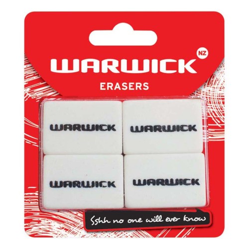 Warwick Eraser Multi 4 Pack Hangsell Warwick Eraser Multi 4 Pack Hangsell