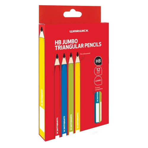 Warwick HB Pencil with Name Plate Jumbo Pack 12 Triangular Warwick HB Pencil with Name Plate Jumbo Pack 12 Triangular