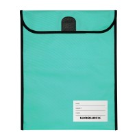 Warwick Homework Bag Medium 290x360mm Hook & Loop Aqua