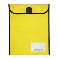 Warwick Homework Bag XL 450x360mm Hook & Loop Yellow