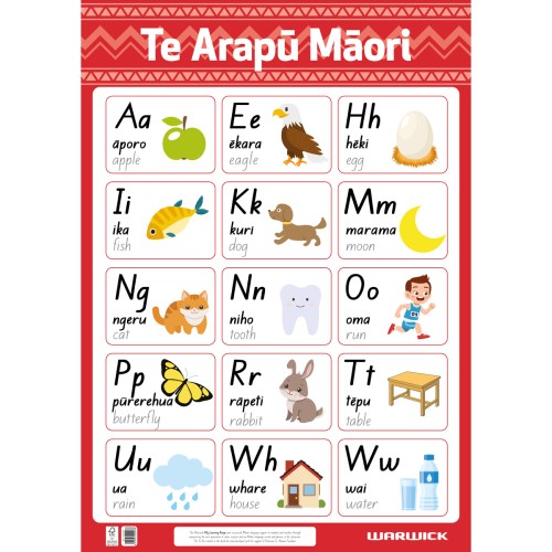 Warwick Poster Wall Chart Te Reo Alphabet Warwick Poster Wall Chart Te Reo Alphabet