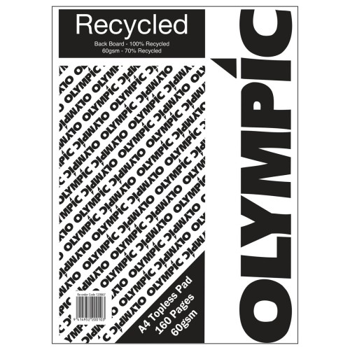 Olympic Topless Pad A4 Recycle 160 Pages 60gsm Olympic Topless Pad A4 Recycle 160 Pages 60gsm