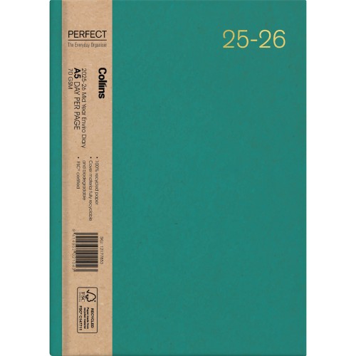 Collins Diary Mid Year Enviro A51 Day Per Page 2025/2026 Collins Diary Mid Year Enviro A51 Day Per Page 2025/2026