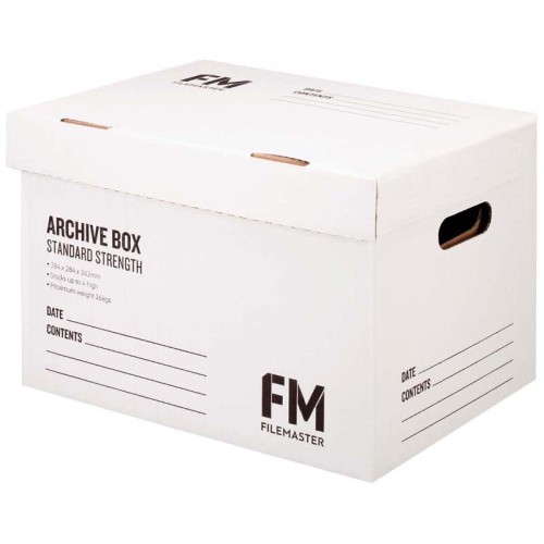 FM Box Archive White Standard Strength 387x284x250mm Inside Measure FM Box Archive White Standard Strength 387x284x250mm Inside Measure