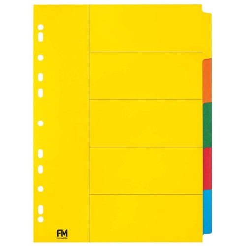 FM Indices A4 5 Tab Coloured Cardboard FM Indices A4 5 Tab Coloured Cardboard