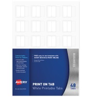 Avery Printable Tabbies L7431 A4 48 Tabs White