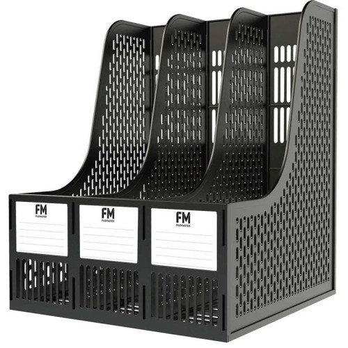 FM Magazine Holder Document 3 Grid Black Plastic FM Magazine Holder Document 3 Grid Black Plastic