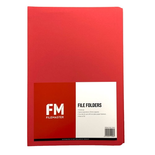 FM File Folder Red 50 Pack Foolscap FM File Folder Red 50 Pack Foolscap