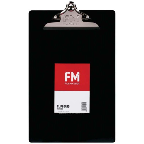 FM Clipboard Black Recycled Plastic Foolscap FM Clipboard Black Recycled Plastic Foolscap
