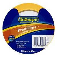 Sellotape Washi Premium+ Versatile Yellow 18mm x 50m