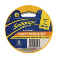 Sellotape Washi Premium+ Versatile Yellow 48mm x 50m