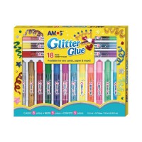 Amos Glitter Glue Pack 18 18x10.5ml