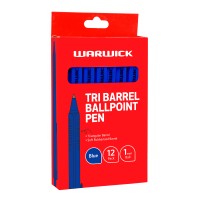 Warwick Pen Ballpoint Tri Barrel 1.0mm Medium Blue Box 12 Warwick Pen Ballpoint Tri Barrel 1.0mm Medium Blue Box 12