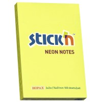 Stick'n Note 76x50mm 100 Sheet Neon Lemon