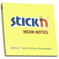 Stick'n Note 76x76mm 100 Sheet Neon Lemon