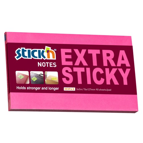 Stick'n Note Extra Sticky 76x127mm 90 Sheet Neon Magenta Stick'n Note Extra Sticky 76x127mm 90 Sheet Neon Magenta