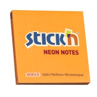 Stick'n Note 76x76mm 100 Sheet Neon Orange