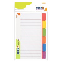 Stick'n Magic Divider Notes Neon 6 Colours 60 Sheets Lined 148x98mm