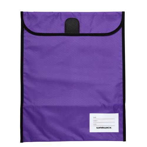 Warwick Homework Bag XL 450x360mm Hook & Loop Purple Warwick Homework Bag XL 450x360mm Hook & Loop Purple