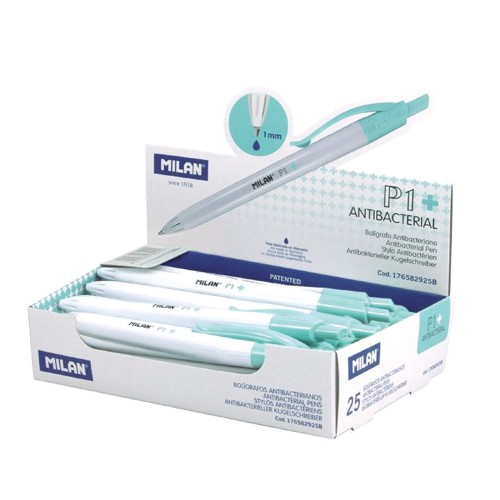 Milan P-1 Antibacterial Ballpoint Pens Blue Ink Milan P-1 Antibacterial Ballpoint Pens Blue Ink