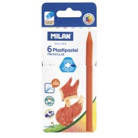 Milan Plastipastel Triangular Pack 6 Assorted Colours