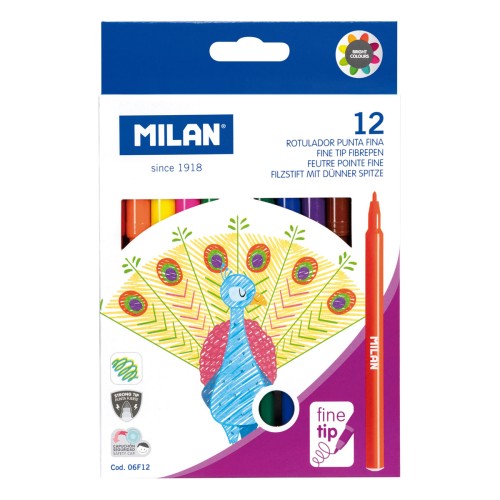 Milan Markers Value Fine Tip Pack 12 Assorted Colours Milan Markers Value Fine Tip Pack 12 Assorted Colours