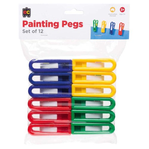 EC Pegs Plastic Painting 12 Pack Assorted EC Pegs Plastic Painting 12 Pack Assorted