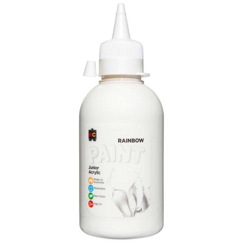 EC Paint Rainbow Acrylic White 250ml EC Paint Rainbow Acrylic White 250ml