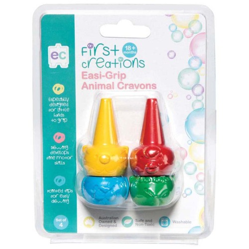 EC First Creations Easy Grip Animal Crayons Set 4 EC First Creations Easy Grip Animal Crayons Set 4