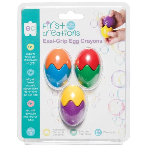 EC First Creations Easi-Grip Egg Crayons Set 3 EC First Creations Easi-Grip Egg Crayons Set 3