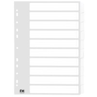 FM Indices A4 10 Tab Cardboard White