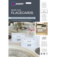 Avery Placecards 85x50mm Folded 4up 10 Sheets Inkjet Laser Avery Placecards 85x50mm Folded 4up 10 Sheets Inkjet Laser