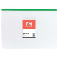 FM Data Wallet A4 Clear PVC With Zip Assorted