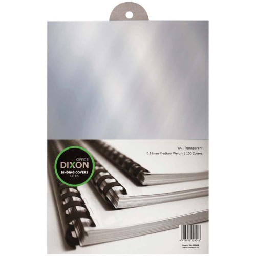 Dixon Binding Covers Clear 0.18 100 Pack 180 Micron Dixon Binding Covers Clear 0.18 100 Pack 180 Micron