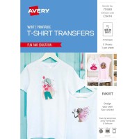 Avery Tshirt Transfer Inspired C9414 A4 White 1up 5 Sheets