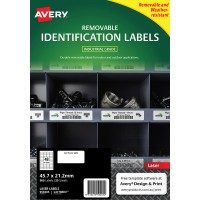 Avery Heavy Duty Removable Label L4778 Laser 45.7x21.2mm White 48up 20 Sheets
