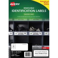 Avery Heavy Duty ID Label L4776 White Laser Removable 99.1x42.3mm 12up 20 Sheets