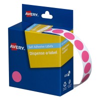 Avery Label Dispenser DMC14P Pink Round 14mm 1050 Pack
