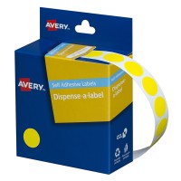 Avery Label Dispenser DMC14Y Yellow Round 14mm 1050 Pack
