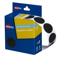 Avery Label Dispenser DMC24BL Black Round 24mm 500 Pack