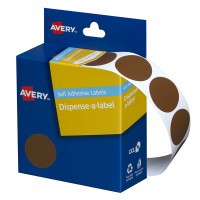 Avery Label Dispenser DMC24BR Brown Round 24mm 500 Pack